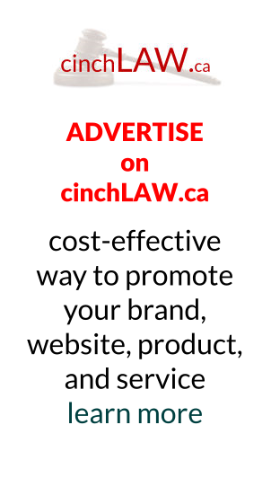 Banner adertising on cinchLAW.ca